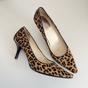 Calvin Klein Leopard Print Pointed Toe Heels Size 8